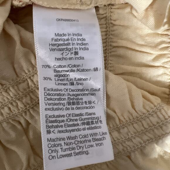 Madewell Women's Medium Yellow Smocked Sleeveless Tank Top Casual Summer Blouse - Picture 8 of 11